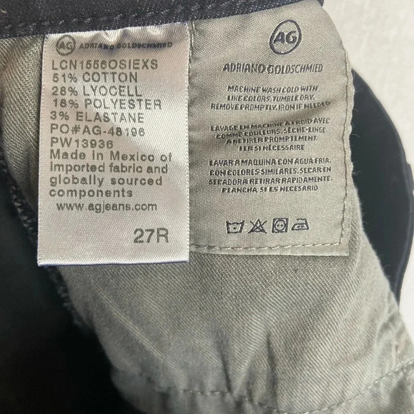 AG Anthropologie high rise Stevie Ankle dark denim straight ankle jeans Sz 27R - Picture 9 of 12